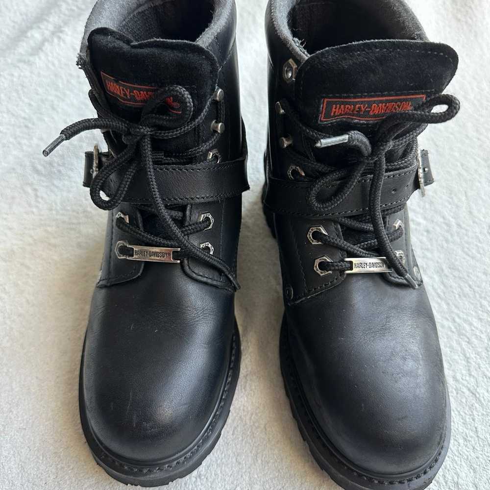 Y2K Harley Davidson Faded Glory Black Women Boots… - image 3