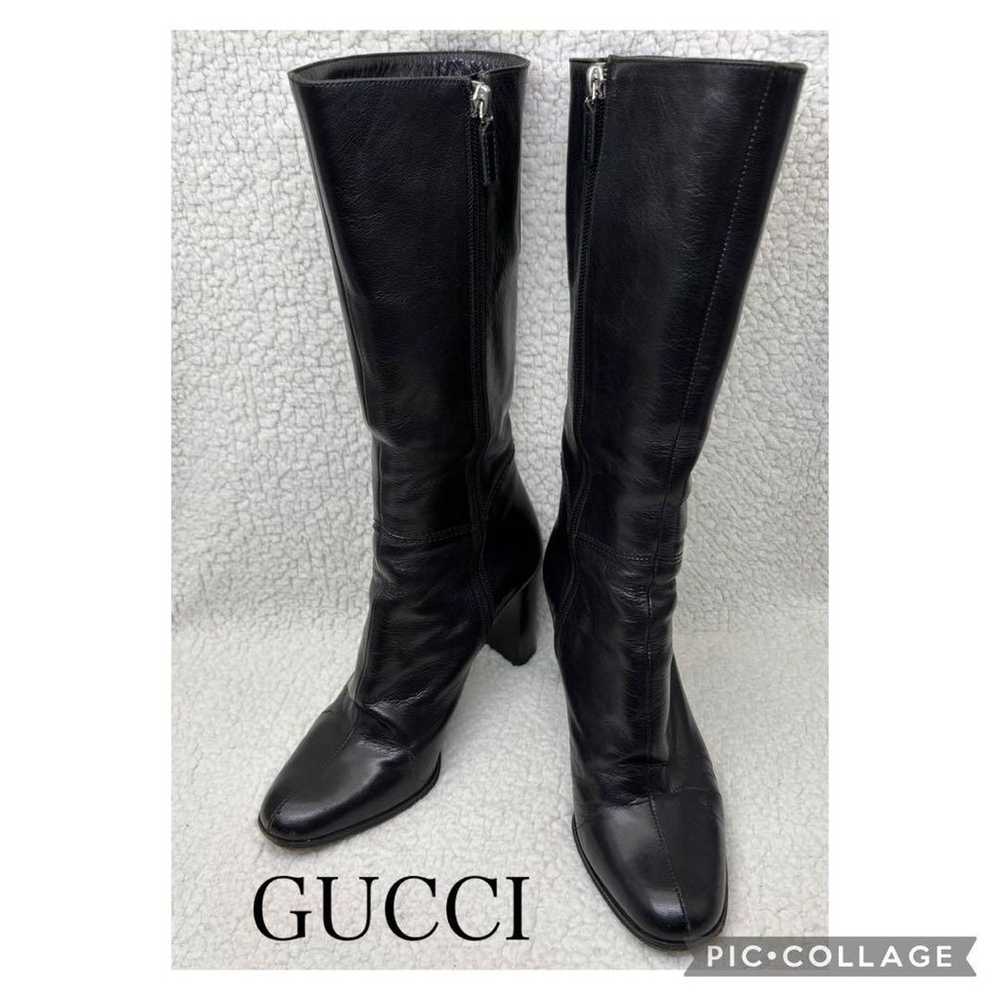 GUCCI Interlocking Leather Long Boots Serial 1150… - image 1