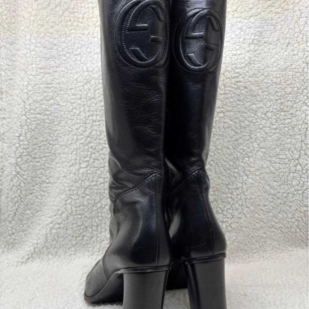 GUCCI Interlocking Leather Long Boots Serial 1150… - image 2