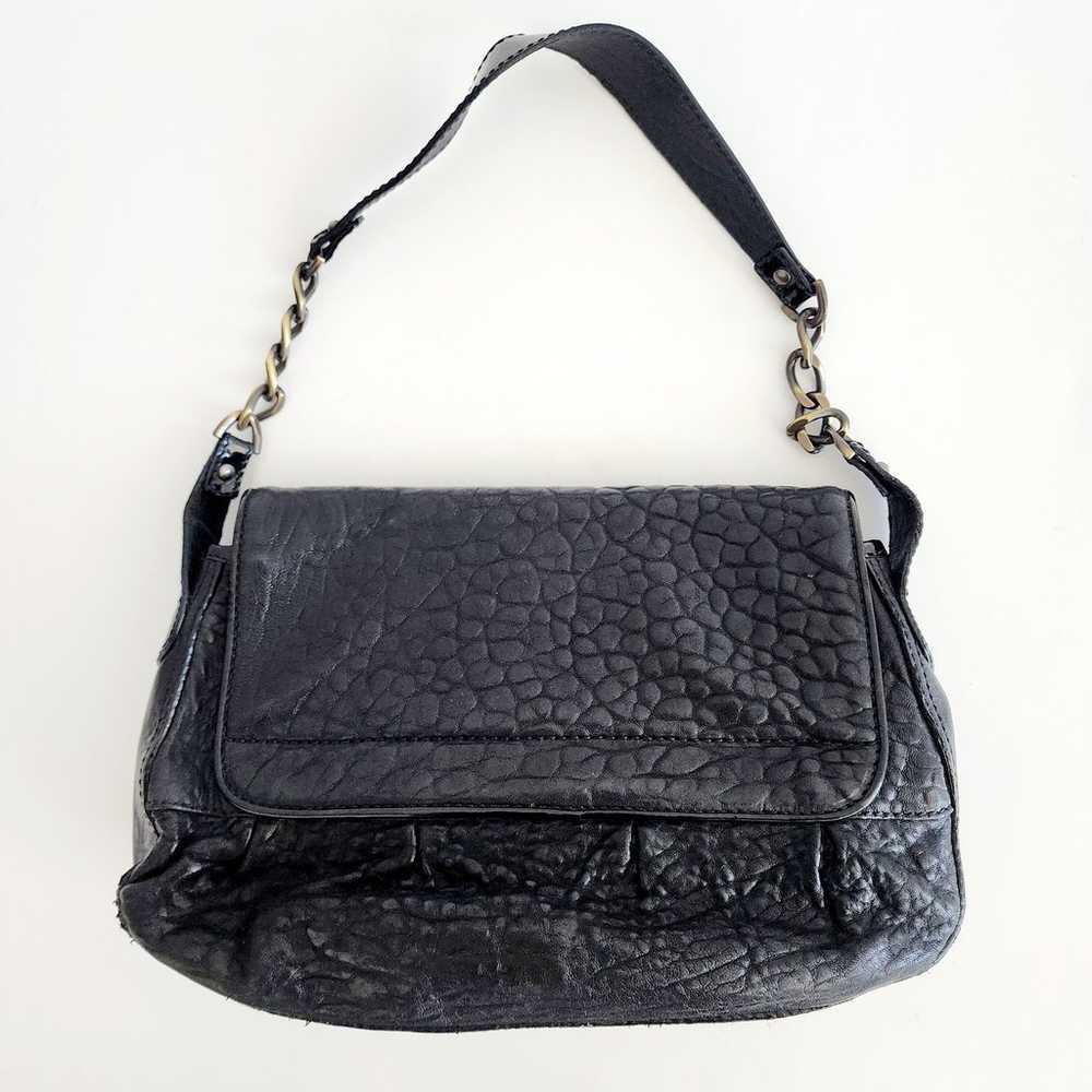 Fendi Black Leather Shoulder Bag Brass Tone Hardw… - image 3