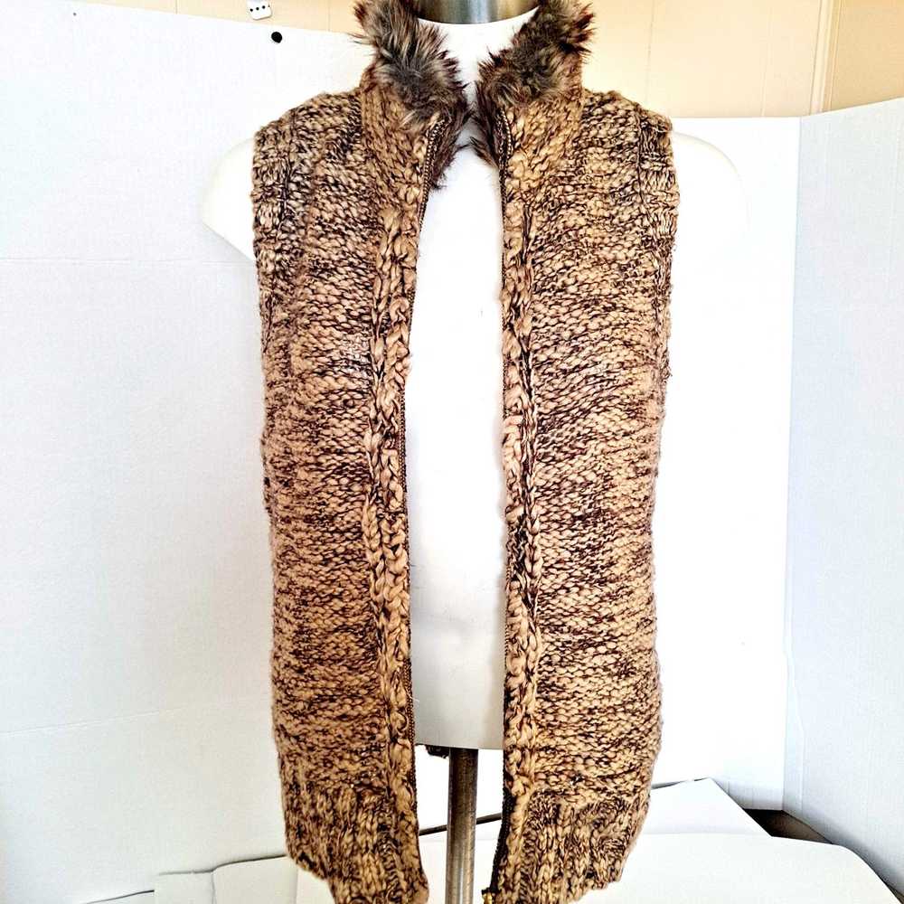 Vintage Vintage 90s Chunky Sweater Vest Knit Faux… - image 3