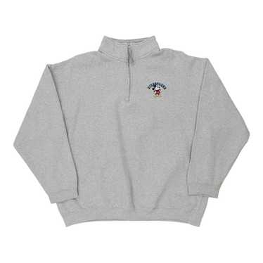 Mickey Disney Embroidered 1/4 Zip - Large Grey Co… - image 1