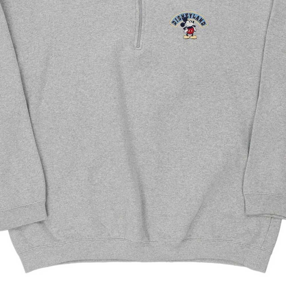 Mickey Disney Embroidered 1/4 Zip - Large Grey Co… - image 6