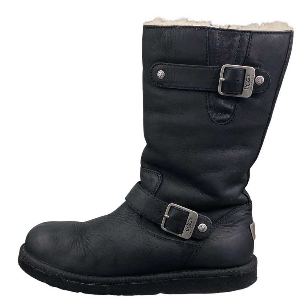 UGG Women’s Kensington Black Leather Buckle Moto … - image 3