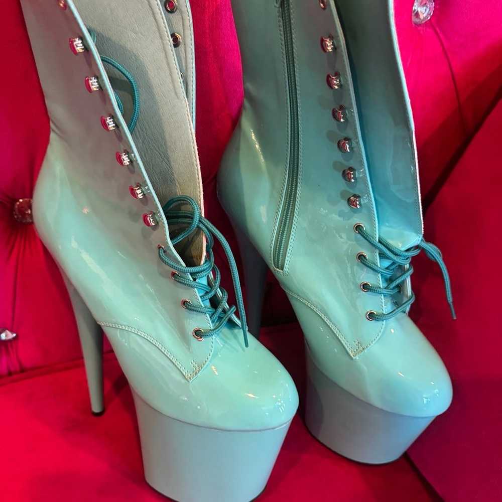 New Teal Pleaser Boots Size 12 - image 1