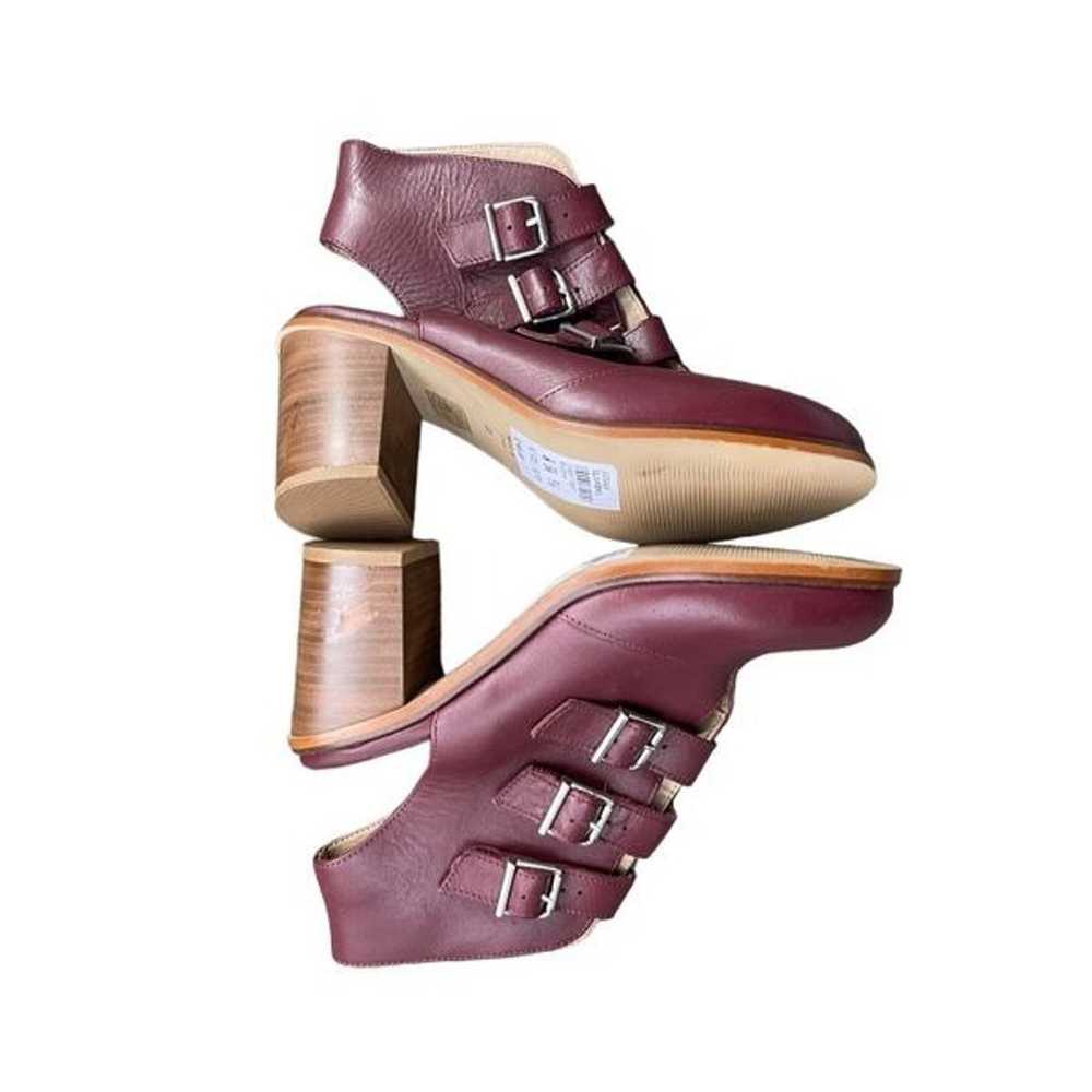 TopShop Burgundy Leather Jigsaw Boot Shoes Size 7… - image 2