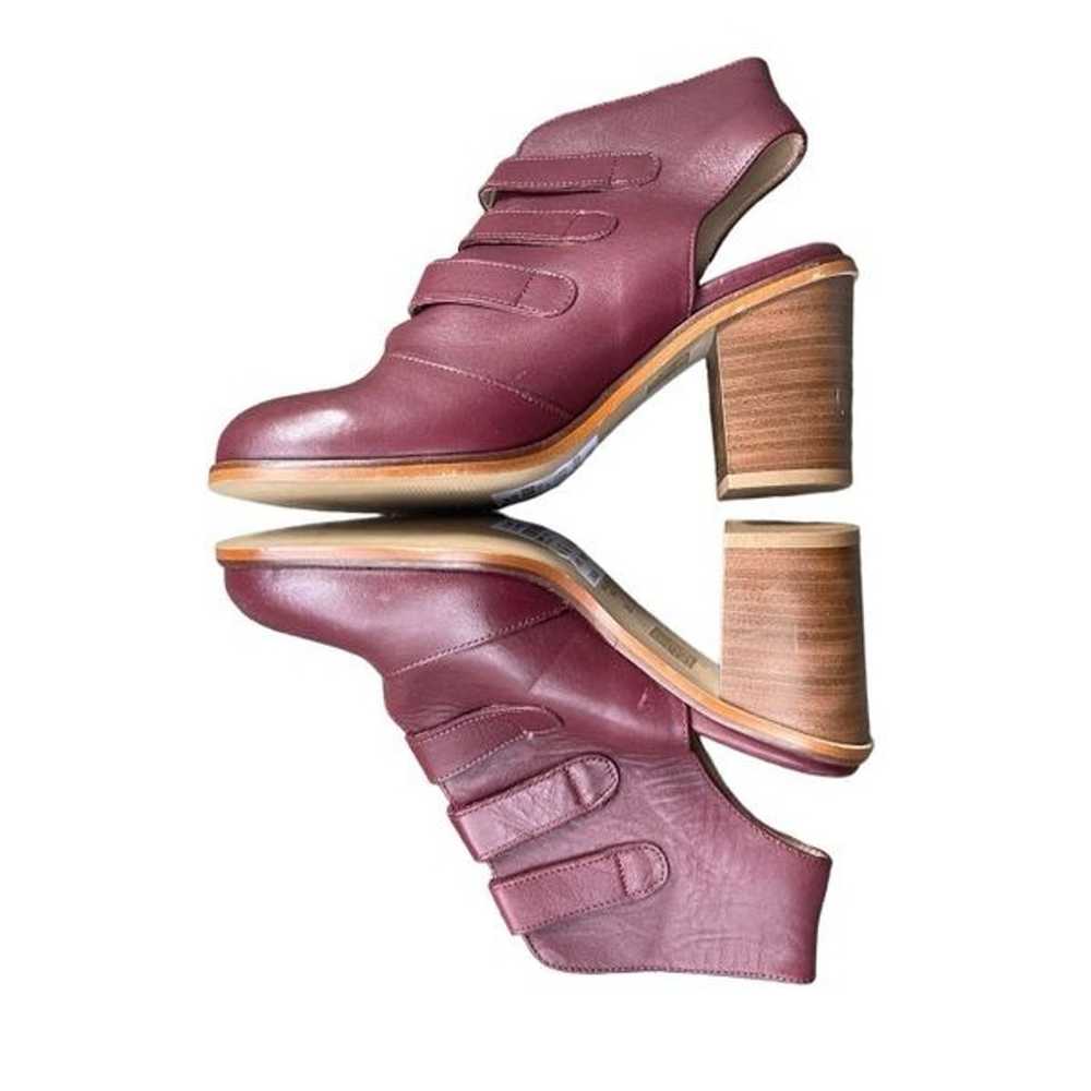 TopShop Burgundy Leather Jigsaw Boot Shoes Size 7… - image 3