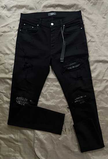 Amiri Amiri MX1 Bandana Ripped Patch Skinny Jeans 