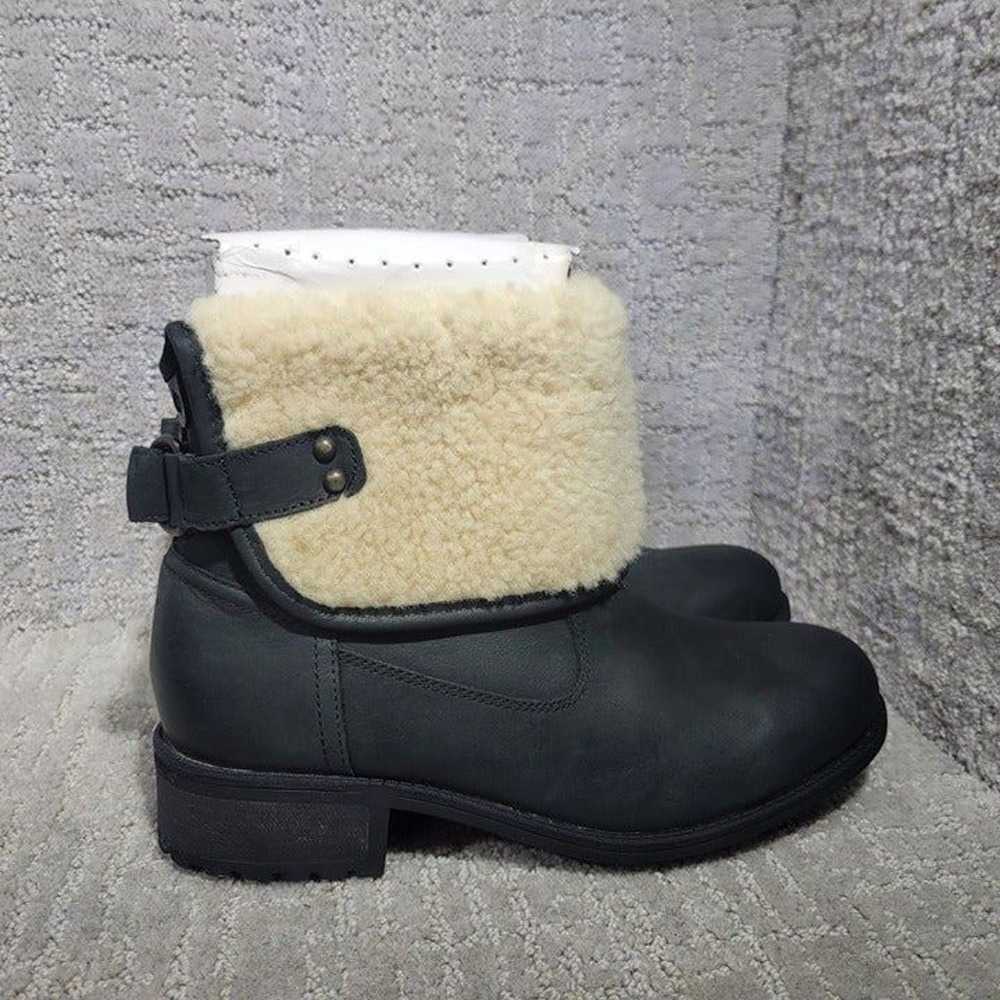 UGG Aldon Womens Size 8.5 Black Leather Winter Fo… - image 4