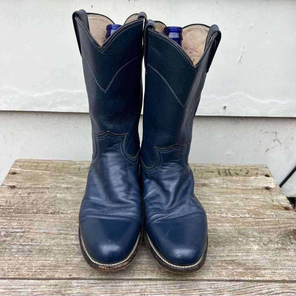 Vintage 90s Justin Roper Navy Blue Cowgirl Wester… - image 2