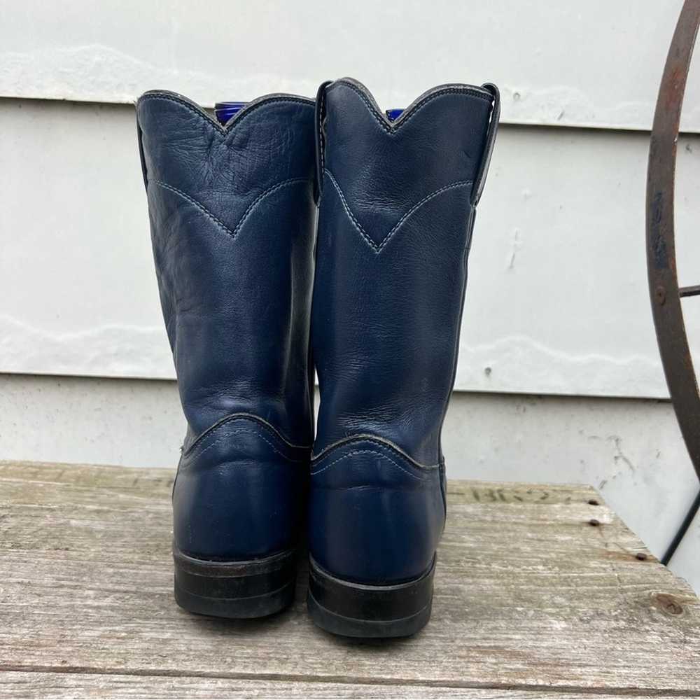 Vintage 90s Justin Roper Navy Blue Cowgirl Wester… - image 4