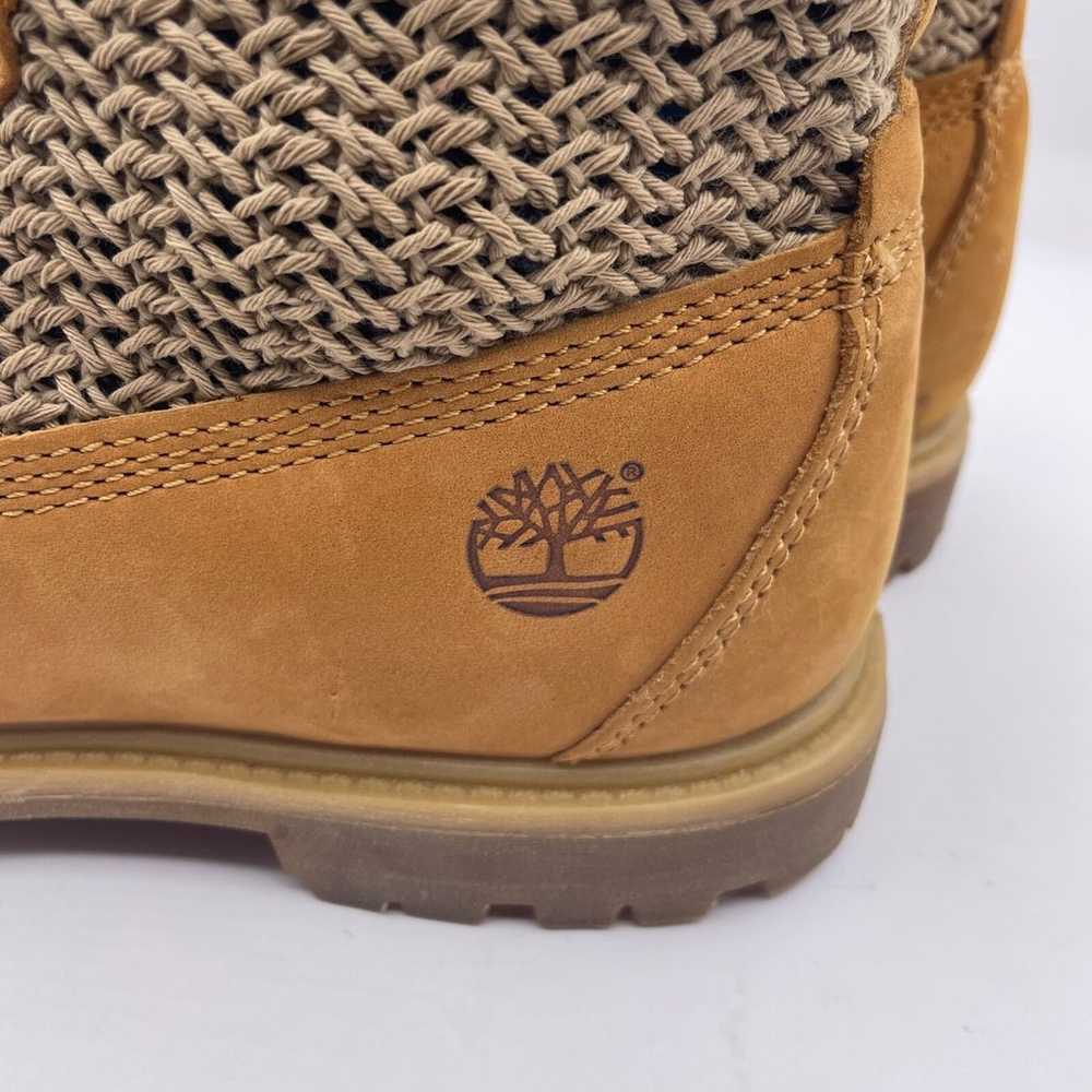 Timberland Crochet Hi Open Weave Woven Knit Tan L… - image 6