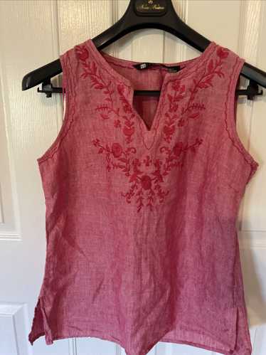 Carol Little 100% Linen Sleeveless Top Pink Size L