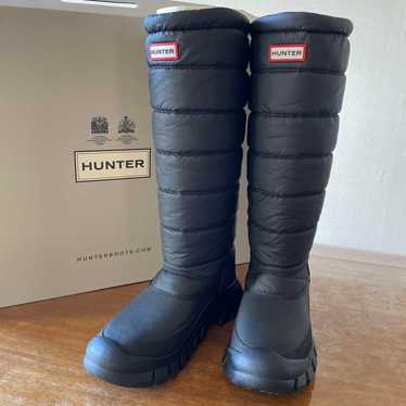 HUNTER Black Long Snow Boots