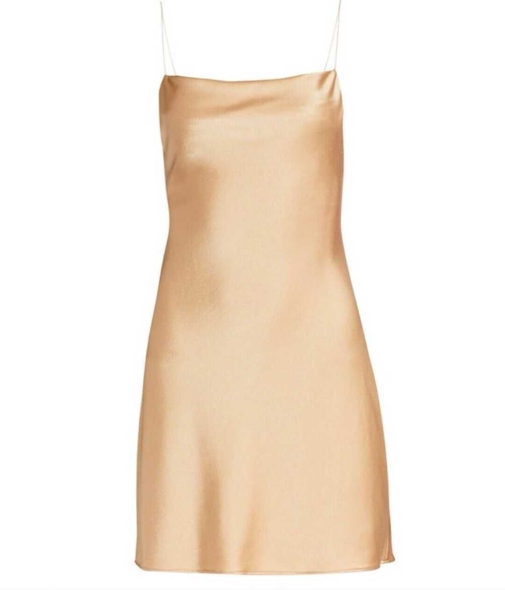 Alice + Olivia Harmony Draped Slip Mini Dress Sil… - image 1