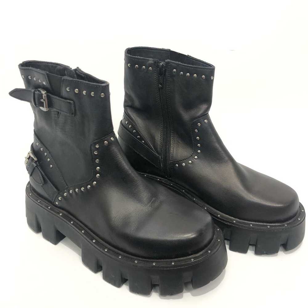 Free People Womens Ludlow Studded Moto Boots Blac… - image 5