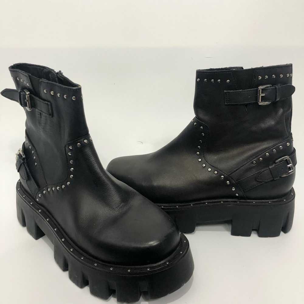 Free People Womens Ludlow Studded Moto Boots Blac… - image 7