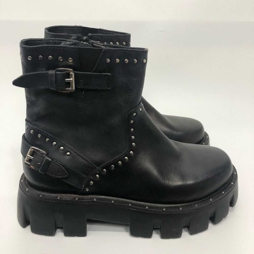 Free People Womens Ludlow Studded Moto Boots Blac… - image 8