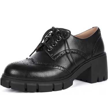 Platform Oxford Shoes for Women Chunky Block Heel… - image 1