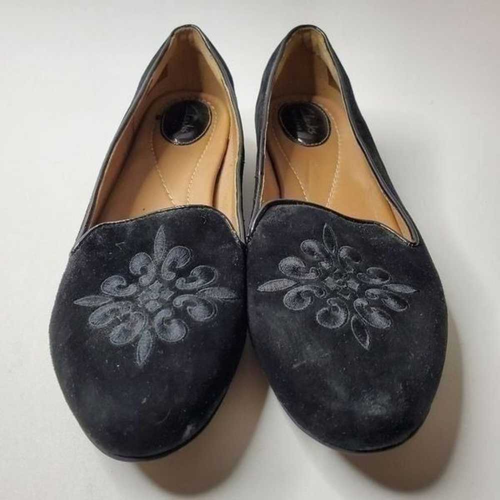 Clarks Artisan Black Alitay Kallen Embroidered Fl… - image 2