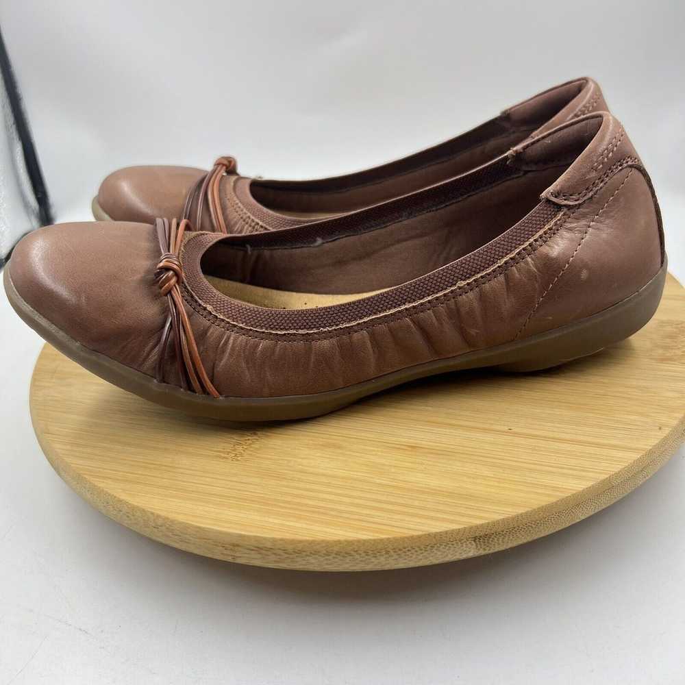 Clarks Collection Sz 10 Leather Ballet Flats Mead… - image 1