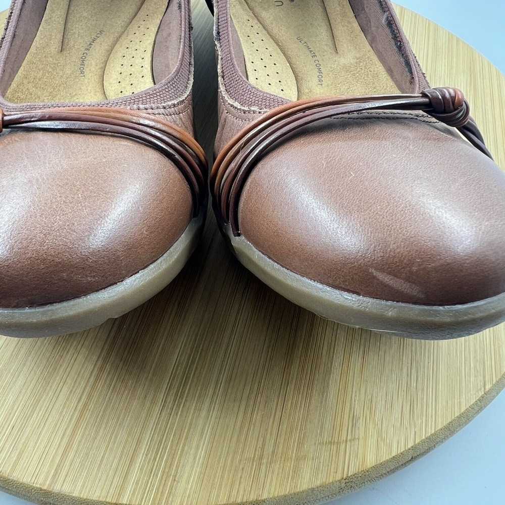 Clarks Collection Sz 10 Leather Ballet Flats Mead… - image 4