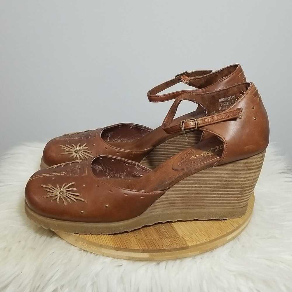 Rare! Vintage Y2K Paris Blues Brown Ankle Strap L… - image 2