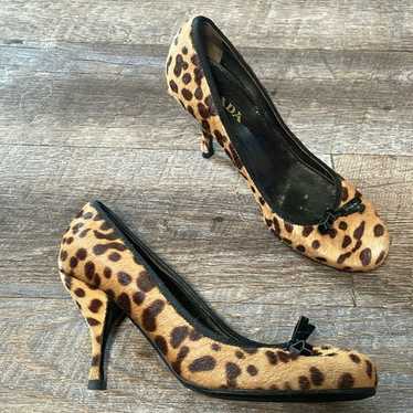 Vintage Prada pony hair cheetah leopard print heel