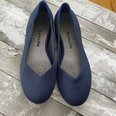 Rothys the flat round tow blue flexible flats  7