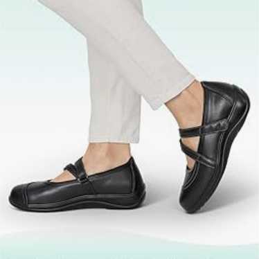 Orthofeet Celina Mary Jane Black Leather Orthopedi