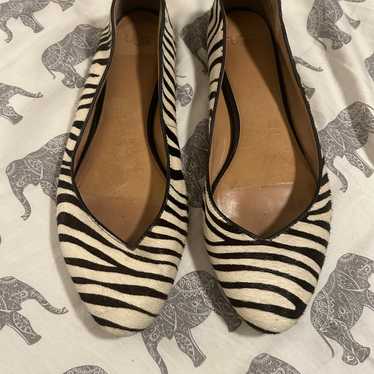 UGG Women's Zebra Print Pony Hair Flats Size 11