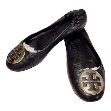 TORY BURCH Black REVA Leather Flats Sz 6