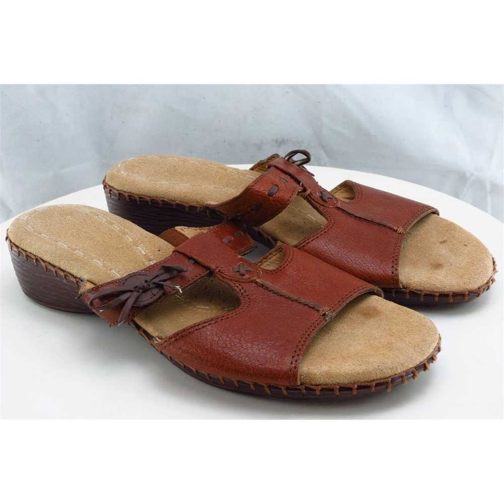 Naturalizer Sz 8 M Brown Slide Leather Women Sand… - image 3