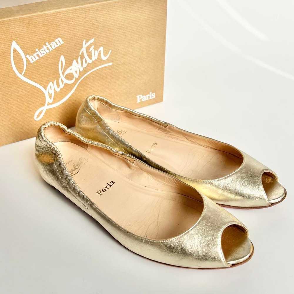 Christian Louboutin Pumps Open Toe Gold Size 39 B… - image 1