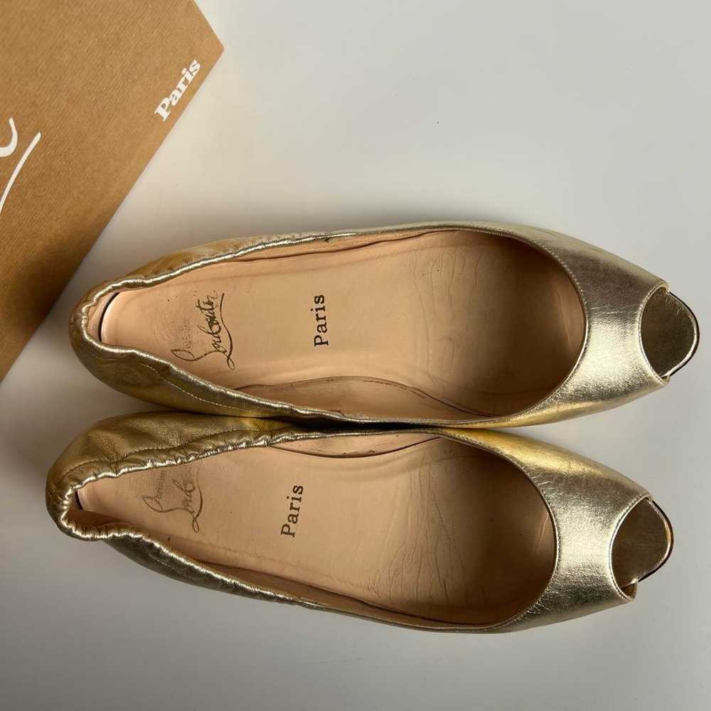 Christian Louboutin Pumps Open Toe Gold Size 39 B… - image 2