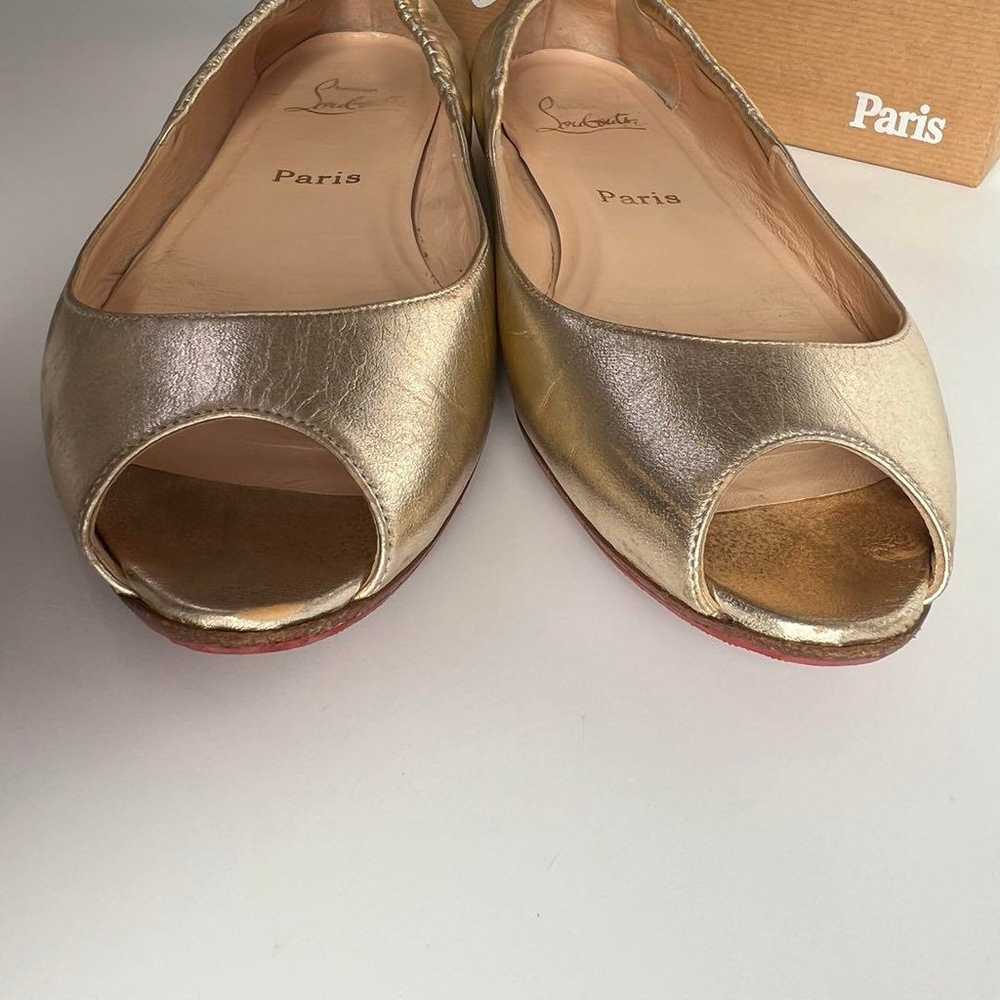 Christian Louboutin Pumps Open Toe Gold Size 39 B… - image 3