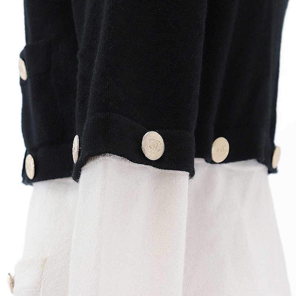 CHANEL cardigan cashmere Black white 36 - image 12