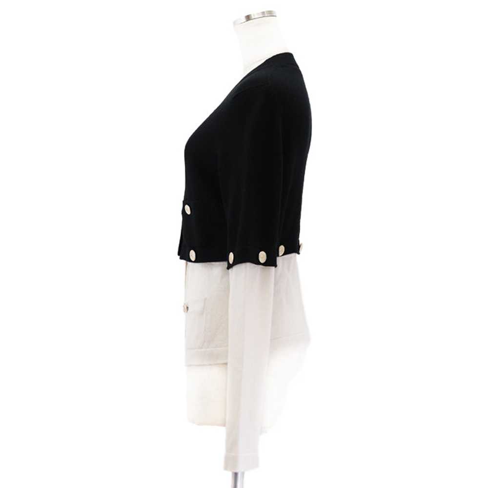 CHANEL cardigan cashmere Black white 36 - image 7