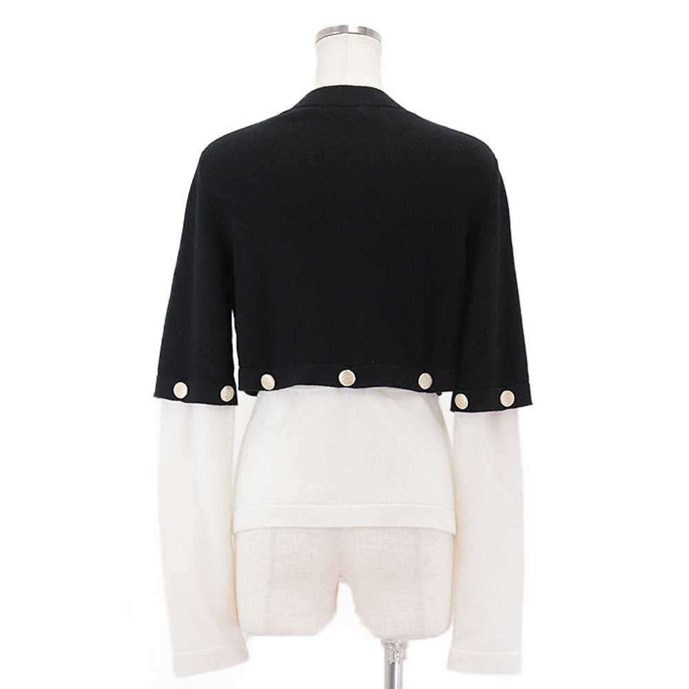 CHANEL cardigan cashmere Black white 36 - image 8