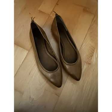 FRYE REGINA Brown Leather Pointed Toe Ballet Flats