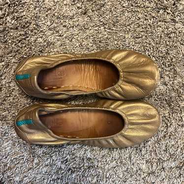 Tieks metallic gold flats