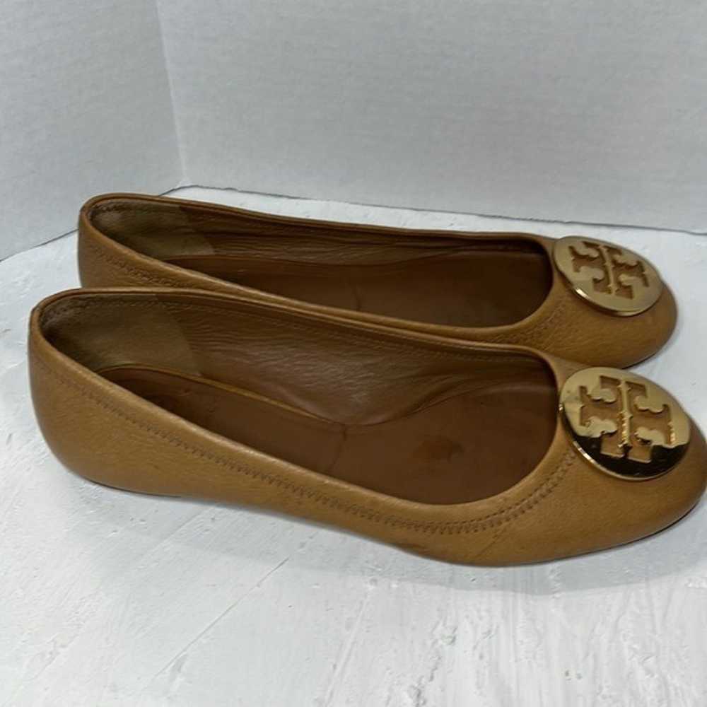 TORY BURCH Brown Tan Camel Leather Ballet Flats R… - image 6