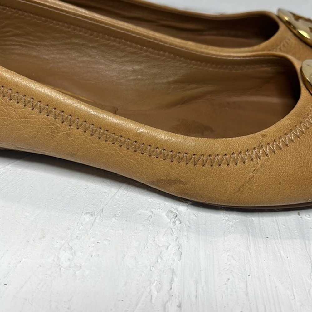 TORY BURCH Brown Tan Camel Leather Ballet Flats R… - image 8