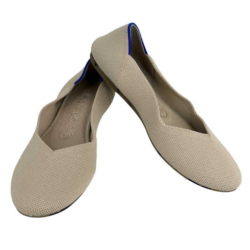 Rothy's The Flat Womens Shoes Ecru Beige 7.5 Roun… - image 1