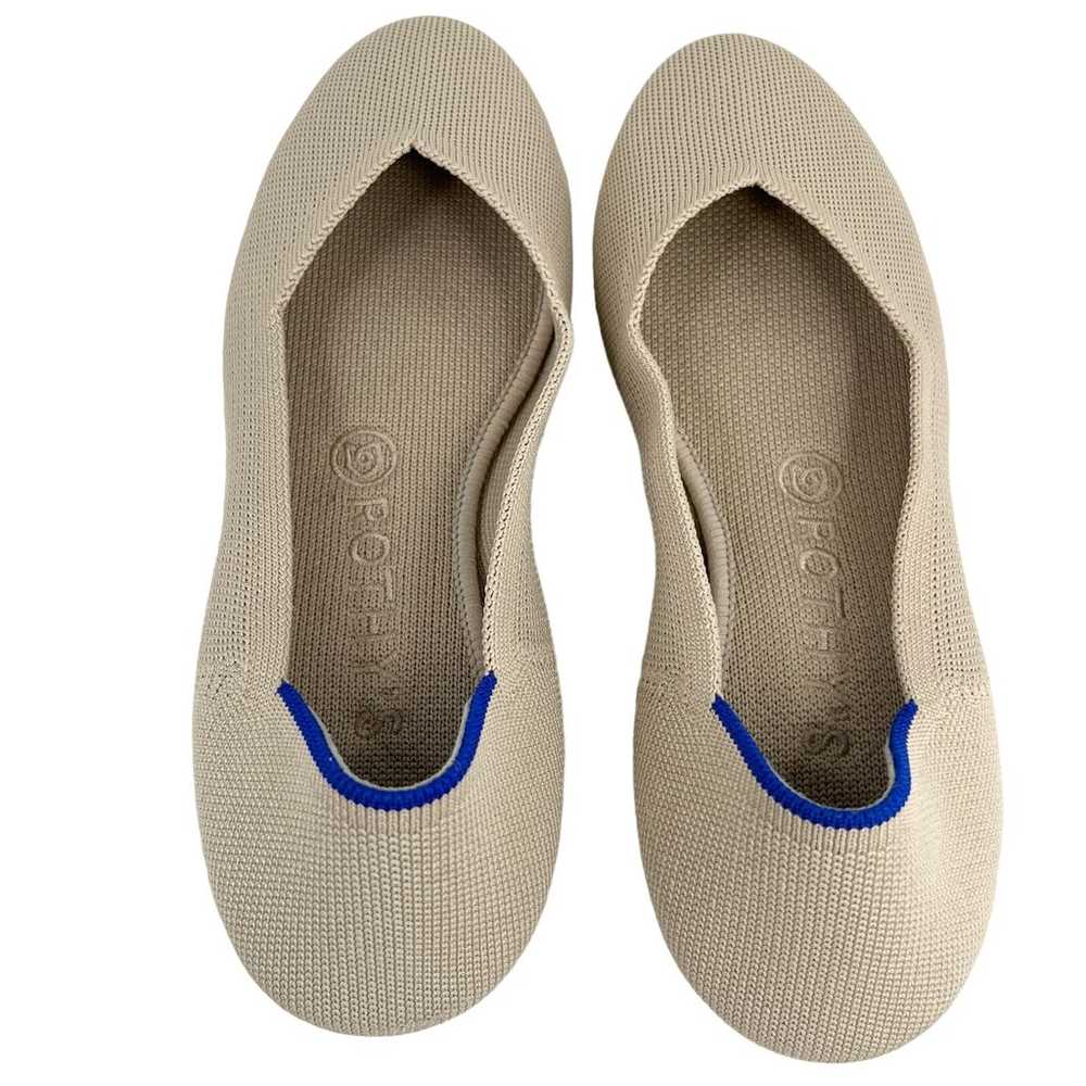 Rothy's The Flat Womens Shoes Ecru Beige 7.5 Roun… - image 2