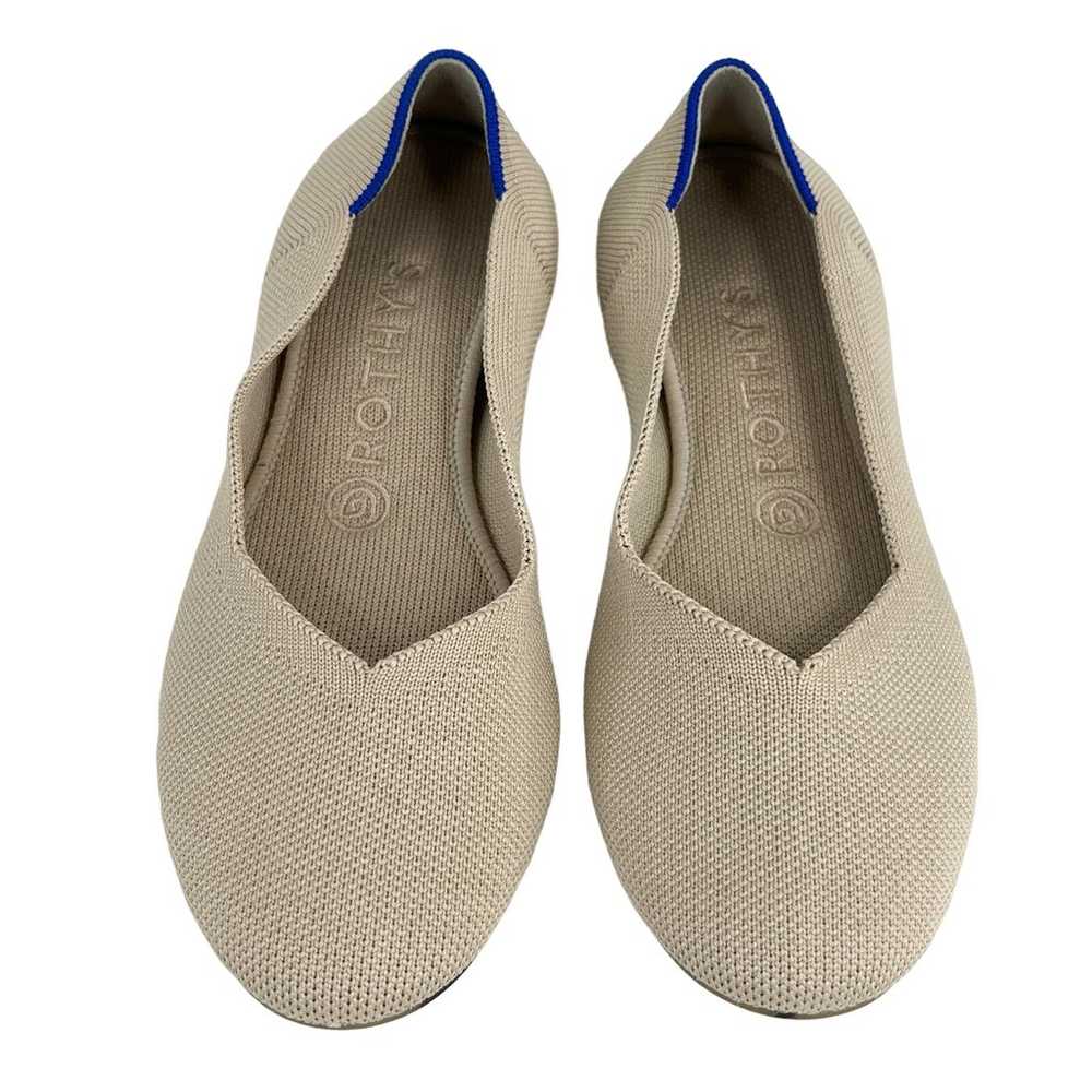 Rothy's The Flat Womens Shoes Ecru Beige 7.5 Roun… - image 5