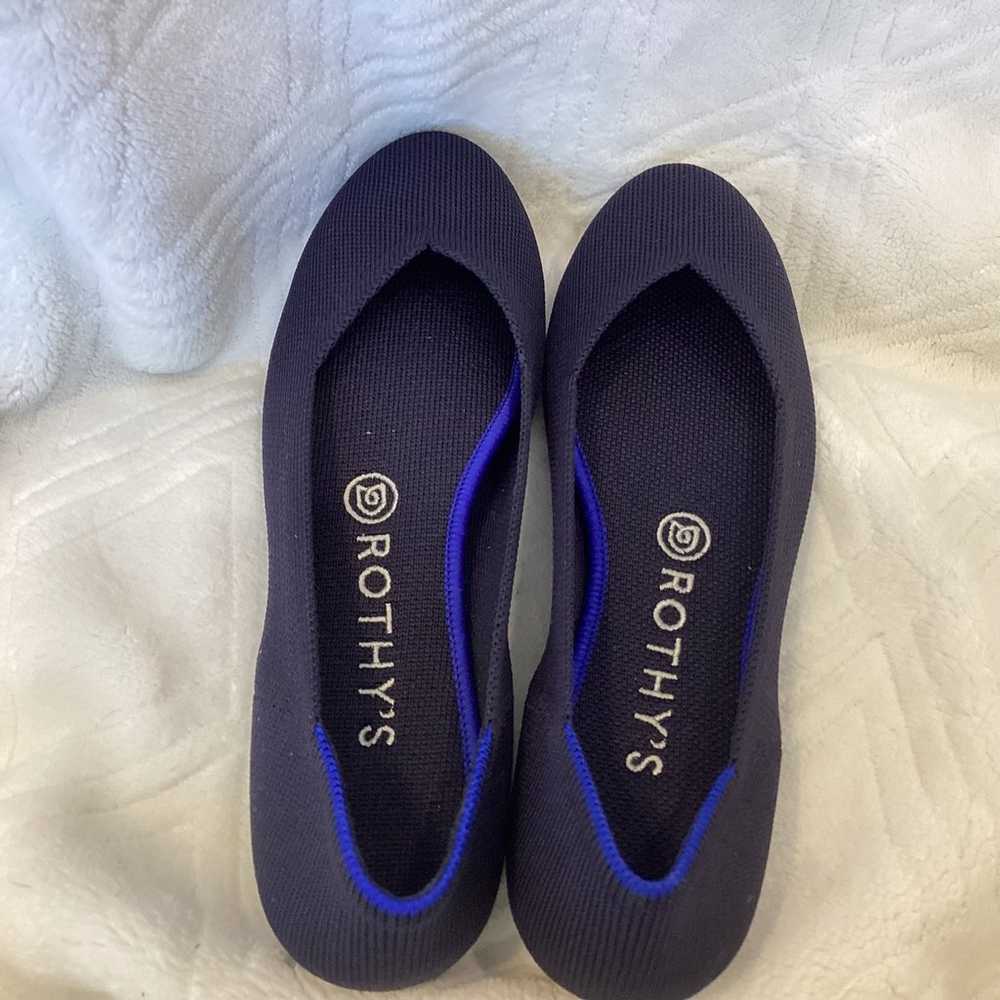 Rothy's The Flat Navy Knit Fabric Slip On Round T… - image 4