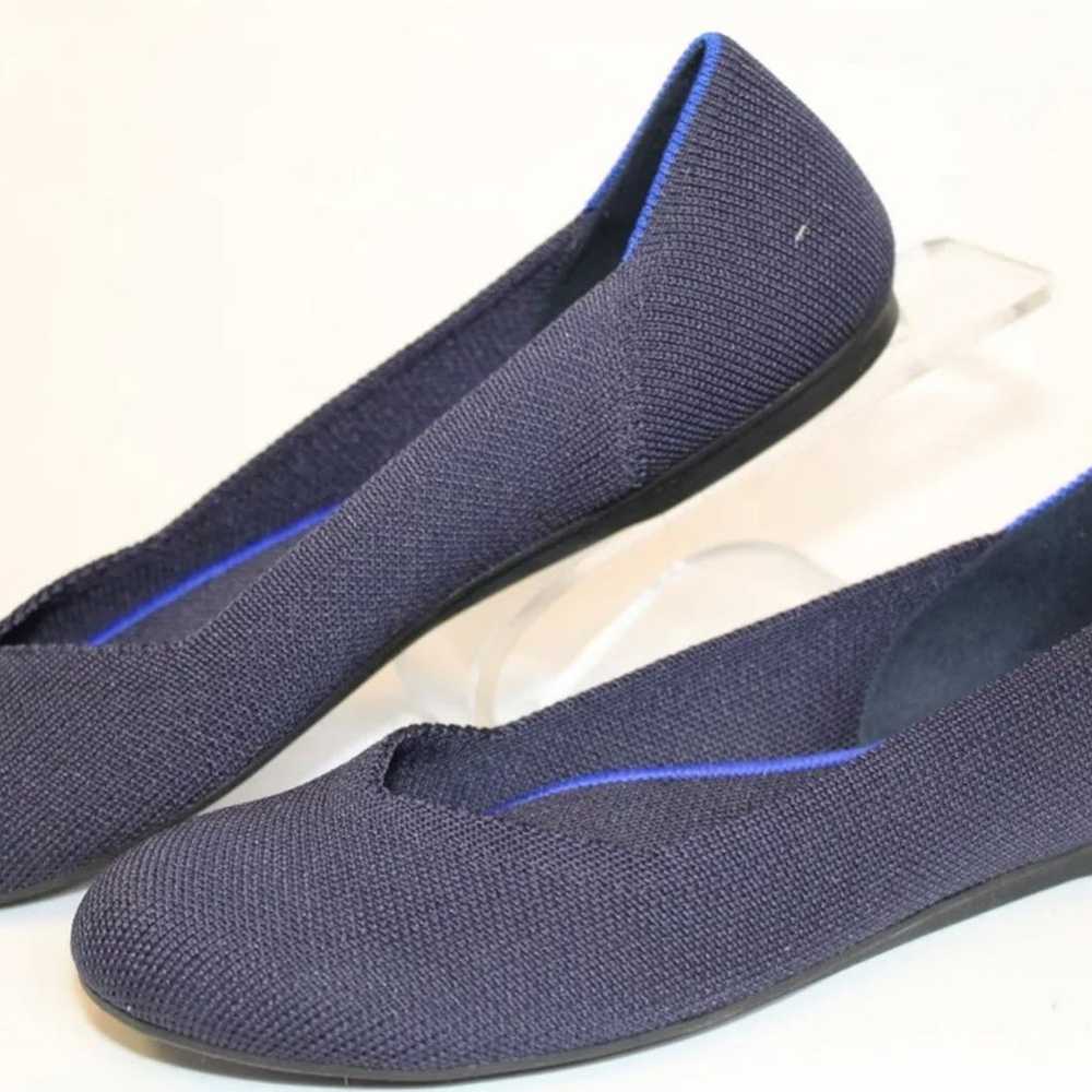 Rothy's The Flat Navy Knit Fabric Slip On Round T… - image 9