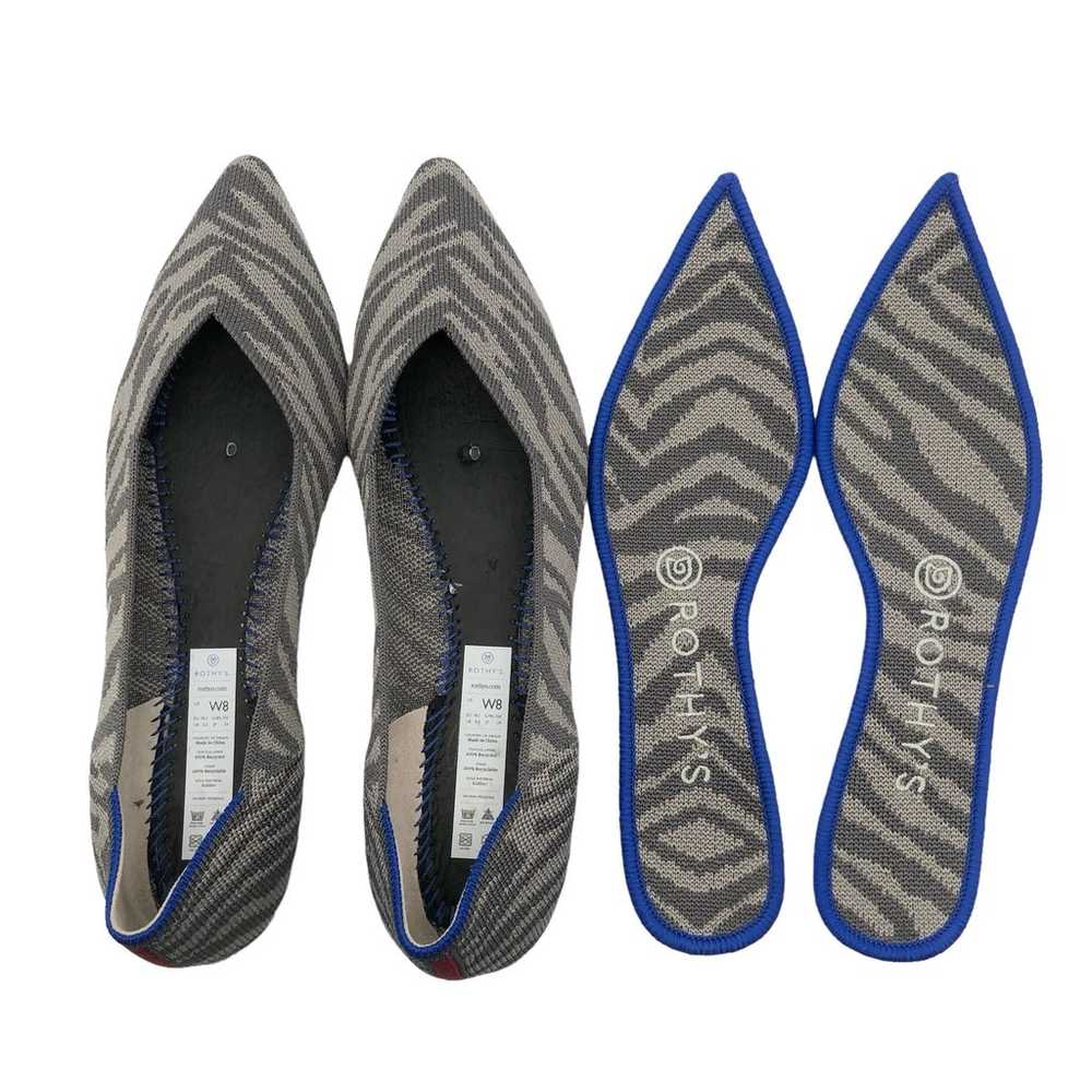 Rothy’s The Point Zebra in Gray Women’s Size 8 - image 9