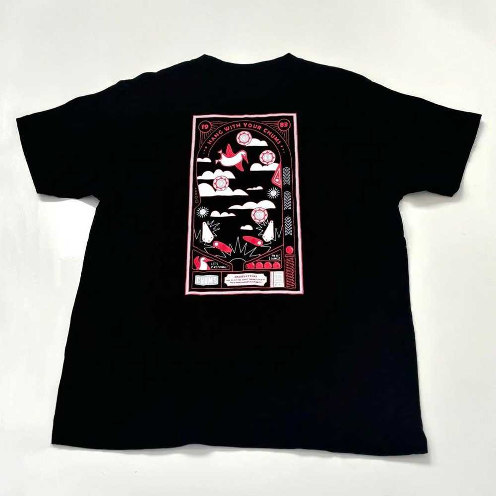 CHUMS Short Sleeve T-shirt M Black Women's Vintage - image 2